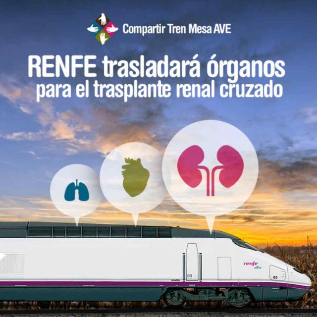 Los AVE trasladarán órganos para el trasplante renal cruzado.
