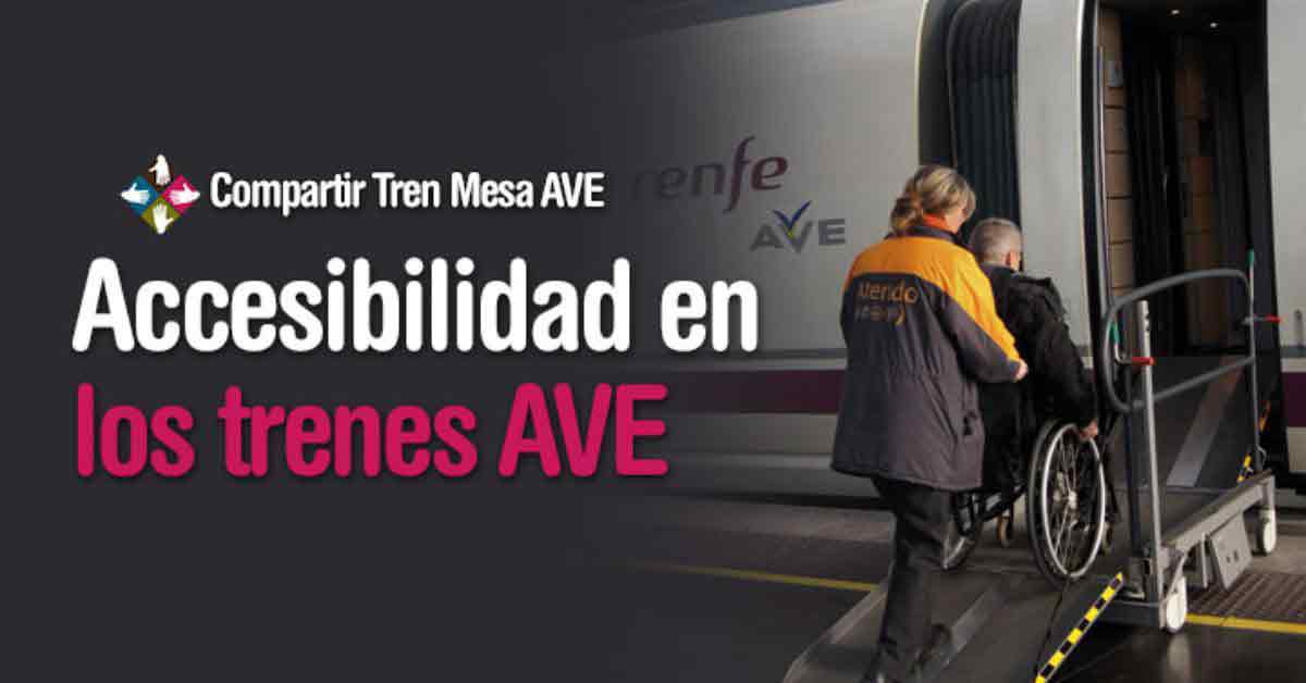 Accesibilidad en los trenes AVE gracias al servicio ATENDO para personas con discapacidad.